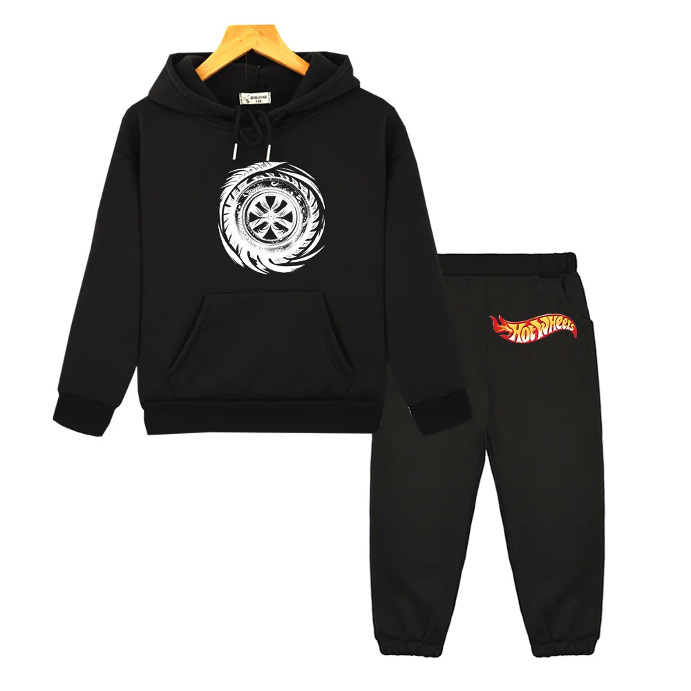 

Hot Wheels Boy Girl Clothes Hooded Sets Autumn Sweatshirts Casual Fleece Pullovers Anime Hoodies Jacket Kids Boutique Tracksuit