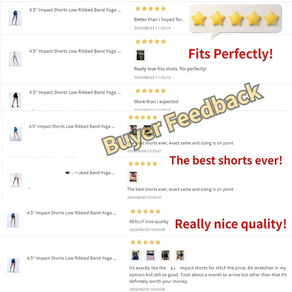 No Impact Shorts Low Ribbed Band Yoga Shorts Seamless Scrunch Bum Workout Gym Booty Running Fitness Clothes