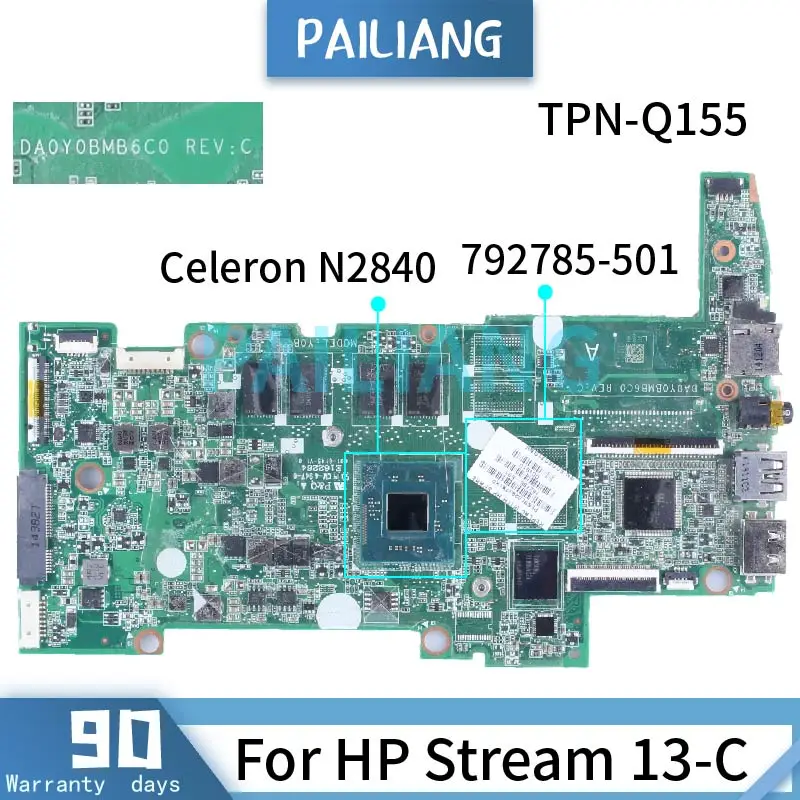 para hp Stream Tpn-q155 13-c Celeron N2840 2.58 Ghz Computador Portátil Placa-mãe 792785501 Da0y0bmb6c0 Sr1yj Notebook Mainboard - Imagem 2