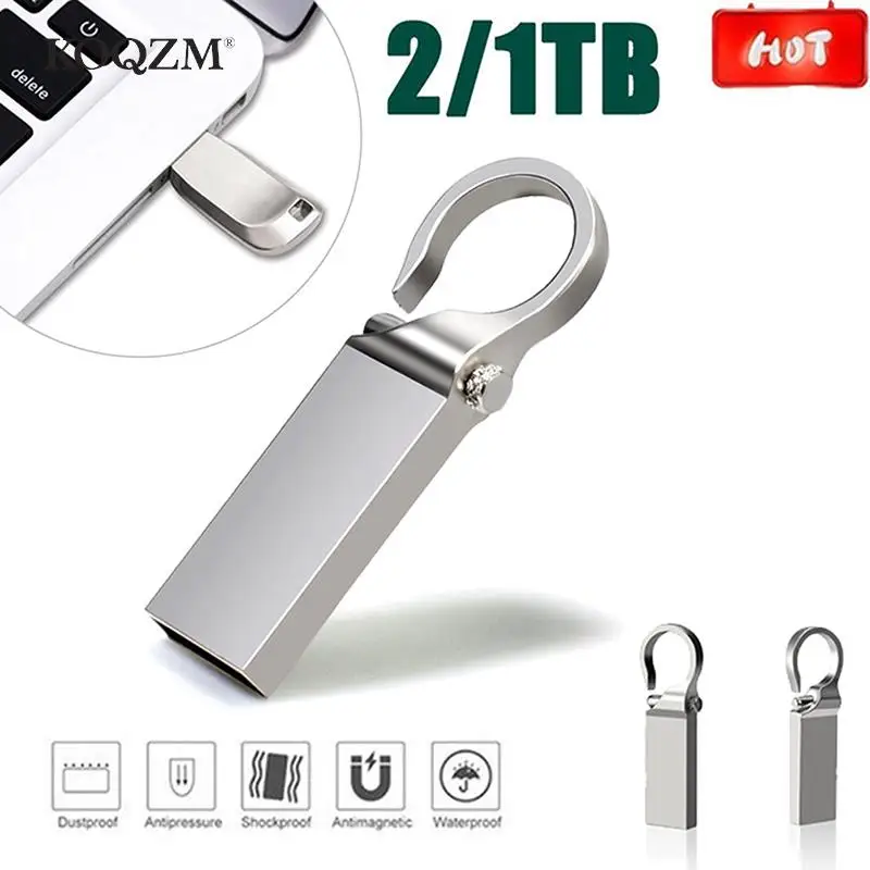 Usb 3.0 2TB Metal Drive 1TB Usb Flash Drives Waterproof Flash Disk Stick With 2 Android Phone Adapters