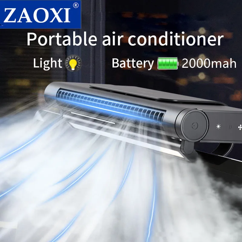 

ZAOXI 2023 Personal Adjustable Misting Fan Air Cooler Night Light Quiet Table Portable Air Conditioner Cool Mist Humidifier