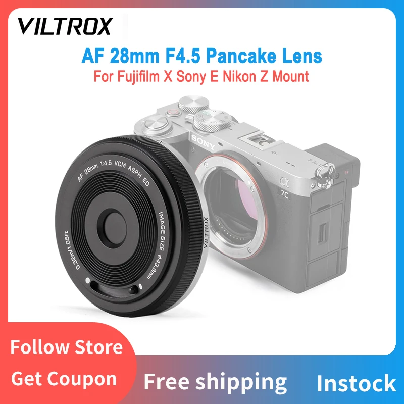 Viltrox AF 28mm F4.5 超薄型パンケーキレンズ オートフォーカスチップ