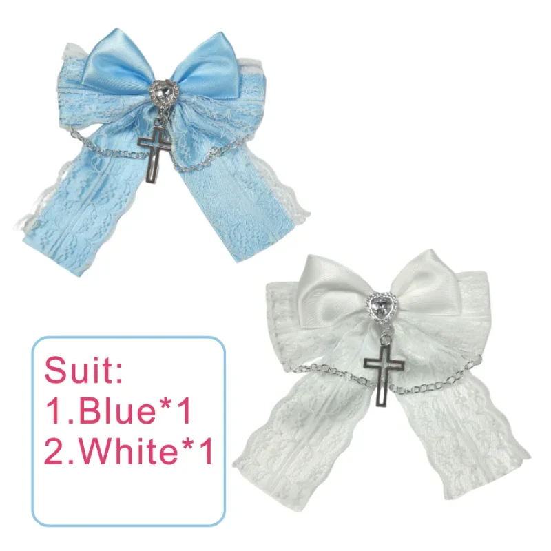 Chic Harajuku Lolita Bow Hair Clips - Stylish Y2K Black & White Accessories