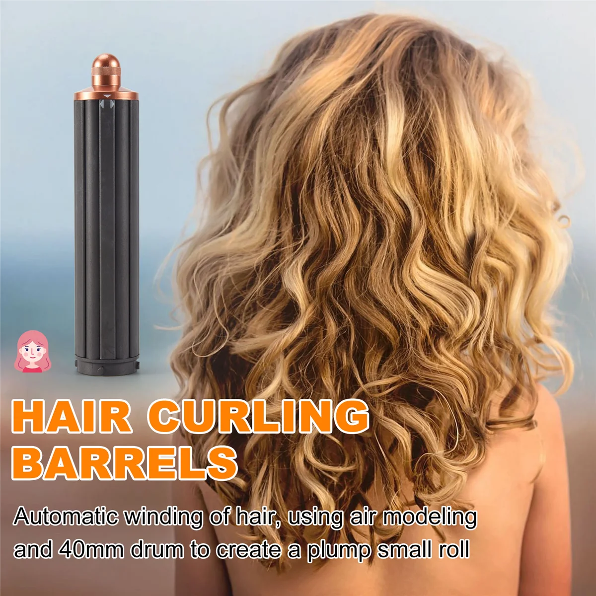 1PCS 2In1 Long Hair Curling Barrels 40MM for Supersonic Hair Dryer Automatic Curling Attachment hair dryer,hair curler nozzle