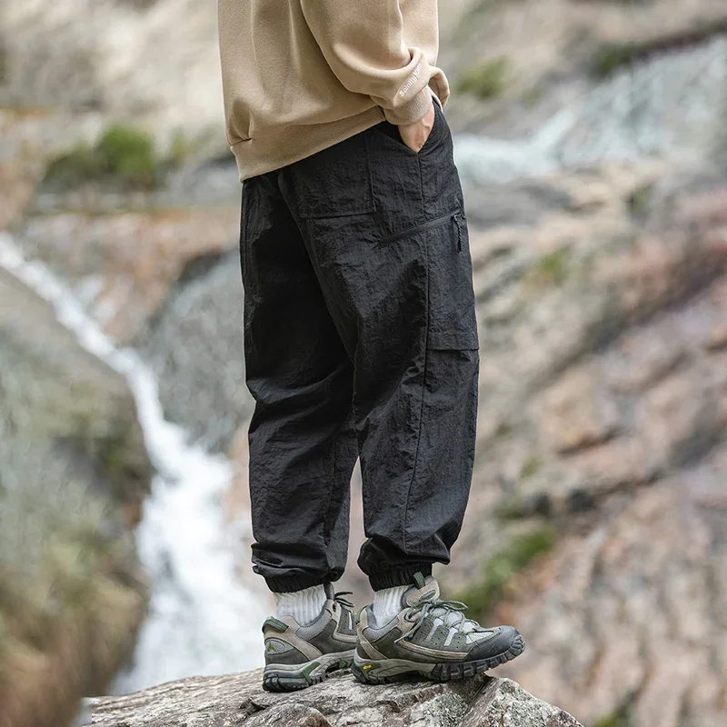 Pantaloni cargo da uomo in cotone con 6 tasche, lunghi