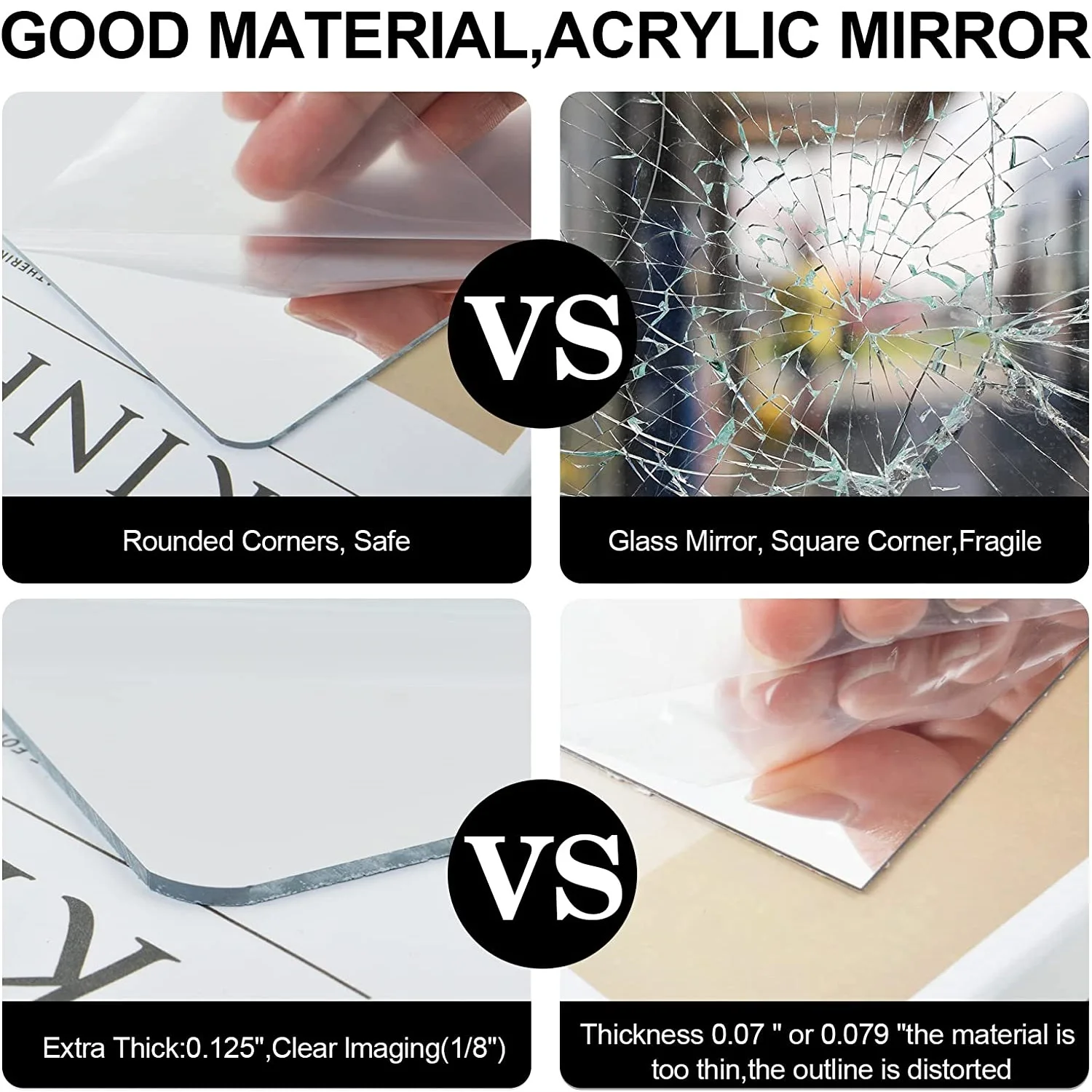 Acrylic Full Length Wall Mirror Tiles Shatterproof Mirror Wall-Mounted  Safety Mirror for Baby Kids Toddler Full Body Mirror Tile - AliExpress