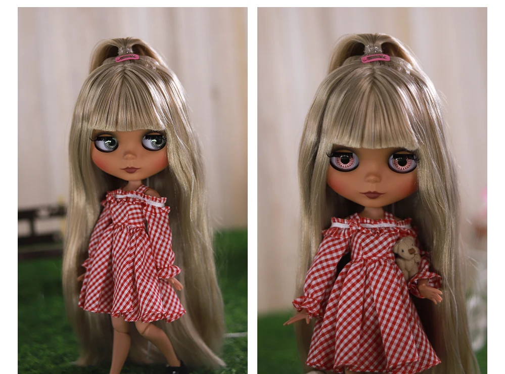 Morgan – Premium Custom Neo Blythe Doll with Blonde Hair, Dark Skin & Matte Cute Face 2