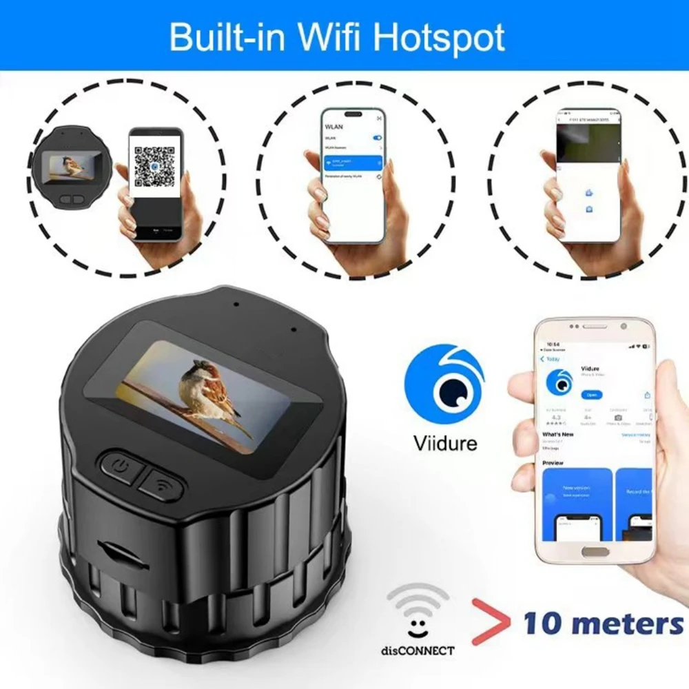Wifi HD 전자 접안 렌즈 카메라 1.5 인치 화면 광학 접안 렌즈 사진 비디오 레코더 800mAh 사냥 조류 관찰 망원경