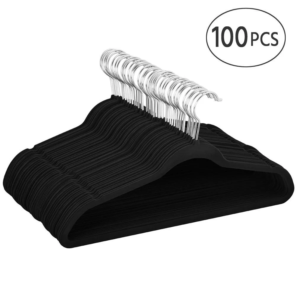 

Non Slip Velvet Clothing Hangers, 100 Pack，perchas para la ropa， organizador armario