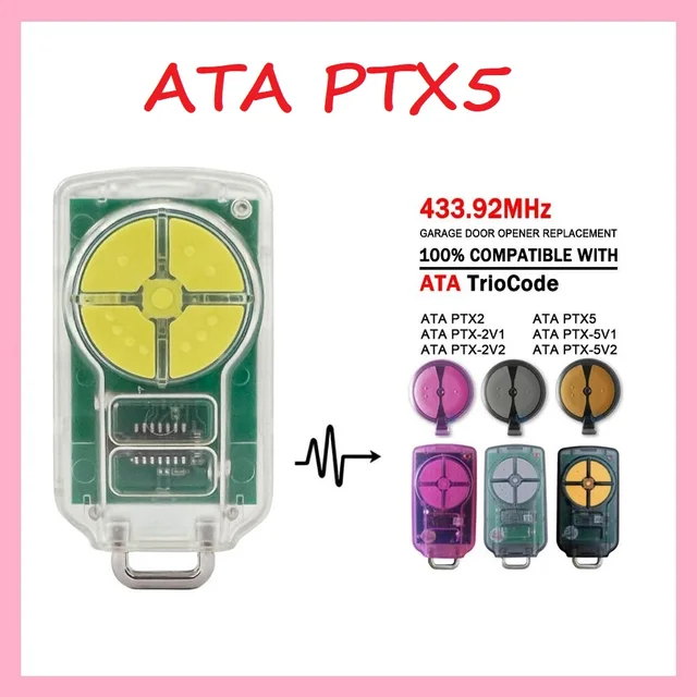 Newest ATA PTX5 PTX-5 TrioCode GDO Garage Door Remote Control Compatible With PTX-5 GDO 11v1/6v3/6v4/7v3/8v3/9v3 6