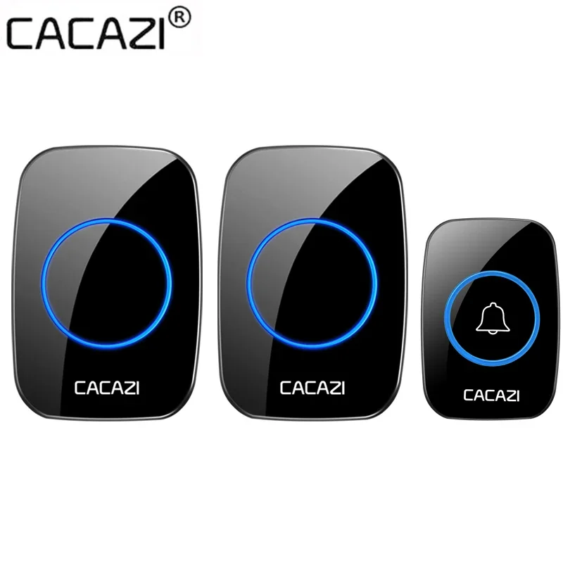 CACAZI 36 music 110DB 300M Wireless Doorbell Waterproof Remote Battery powered Smart Door Bell Battery 1  2 Button 1 2  Receiver