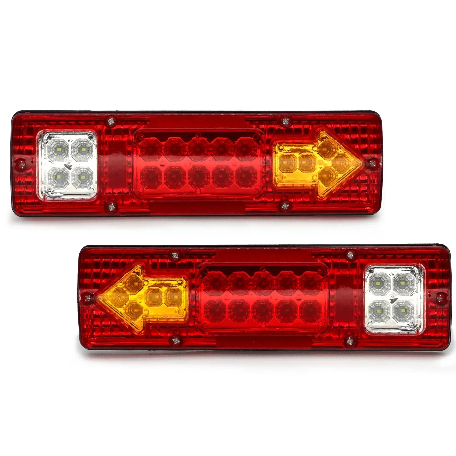 19LED Car Trailer Truck Rear Tail Light Brake Reverse Lamp Stop Turn Signal For Trailer Truck Caravans Taillights Van Truck