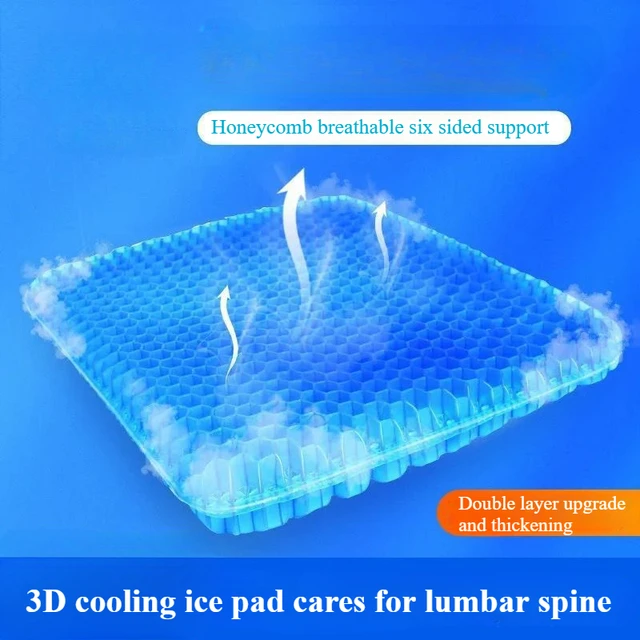 Coussin de siège en Gel, conception respirante en nid d'abeille d'été pour soulager la pression, douleur au coccyx arrière 1