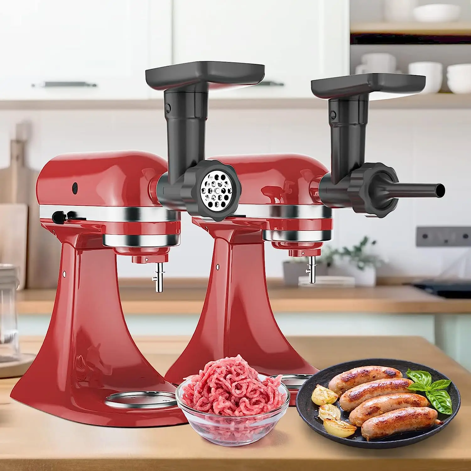 2024Fruit & Vegetable Strainer Attachment Set for Kitchenaid Stand Mixer, Includes Food Grinder Attachment with Sausage Stuffer