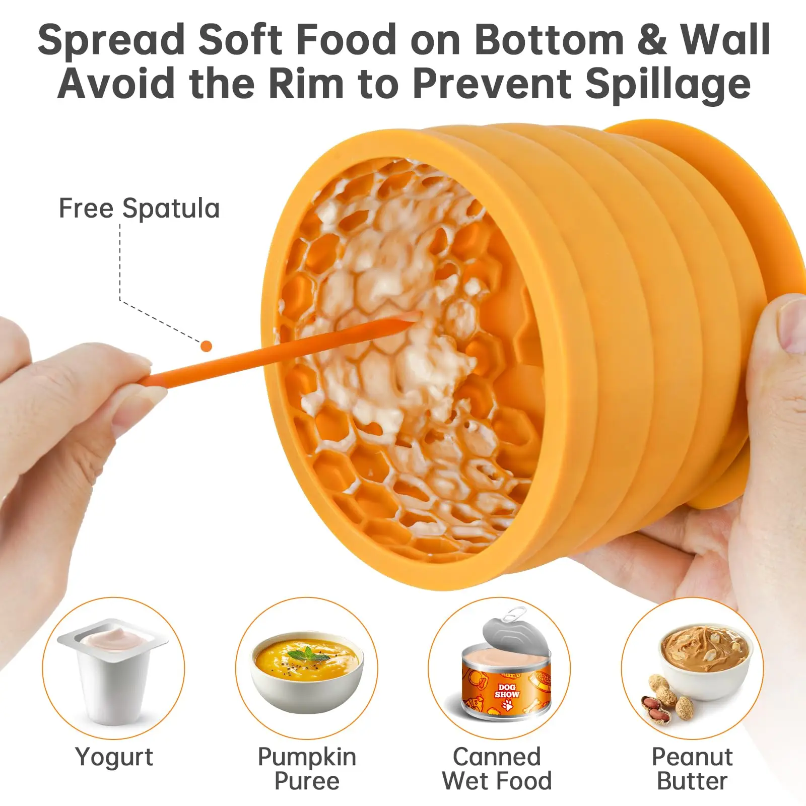 New Silicone Dog Slow Feeder Bowl with Honeycomb Lick Mat Slows Eating & Aids Anxiety Relief Dishwasher Safe & Freezer-Friendly