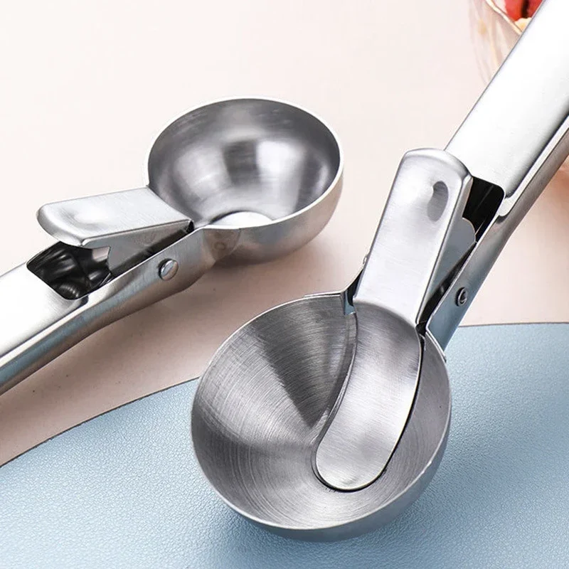 Ice Cream Scoop Stainless Steel Dual-purpose Ice Cream Scoop Multifunctional Fruit Scoop Ice Cream BallScooper Kitchen Supplies Cube