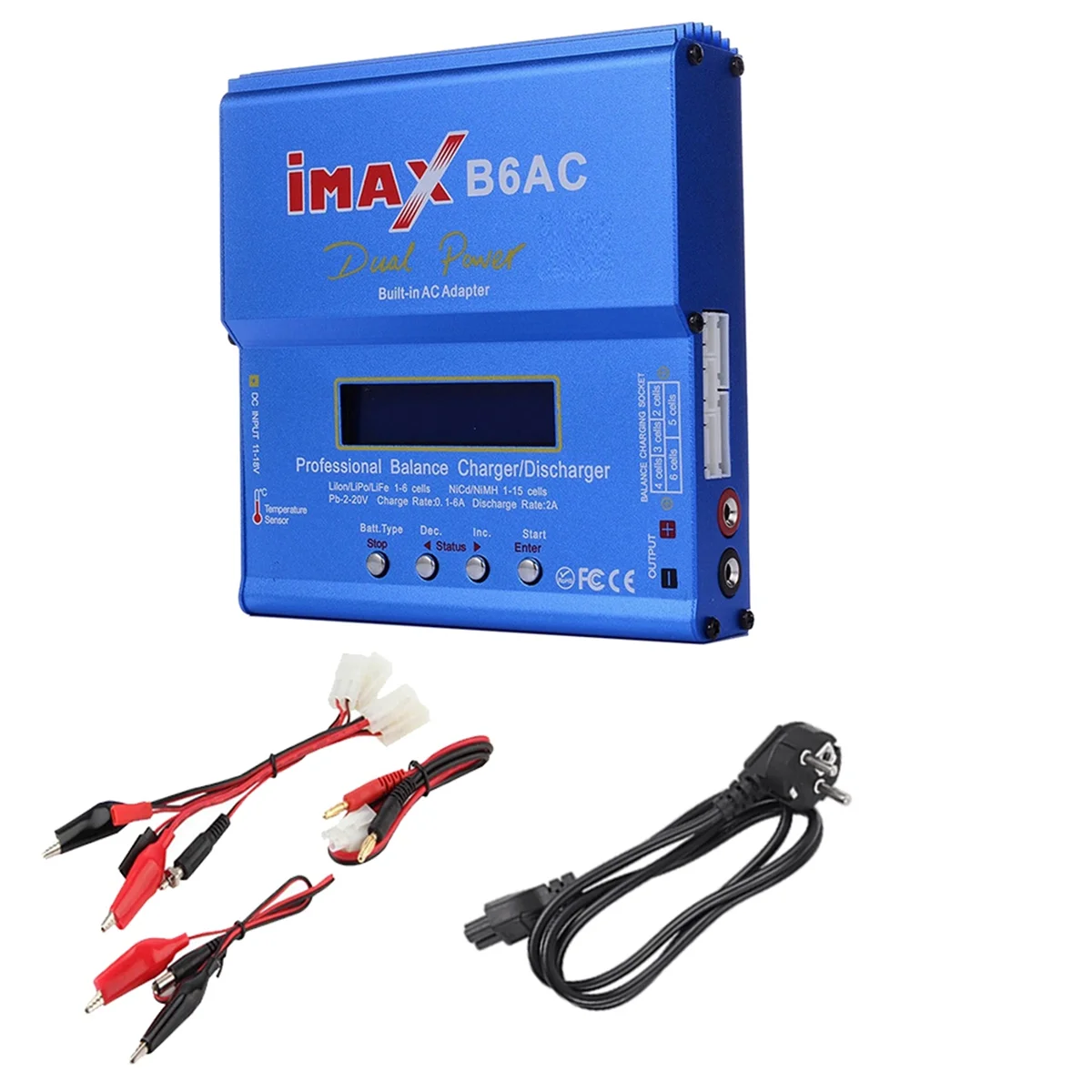 Per Imax B6Ac 80W Rc Balance Charger + Tamiya Cable Digital Li-Ion Life Nimh Nicd Pb Lipo Caricabatteria Spina Eu