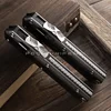 FOOHKNIFE VERSION GK SERIES MICRO Tactical TECH Gear Mirror & Stonewash Surface D2 Steel CNC 6061 Aluminum Titanium Clip 1