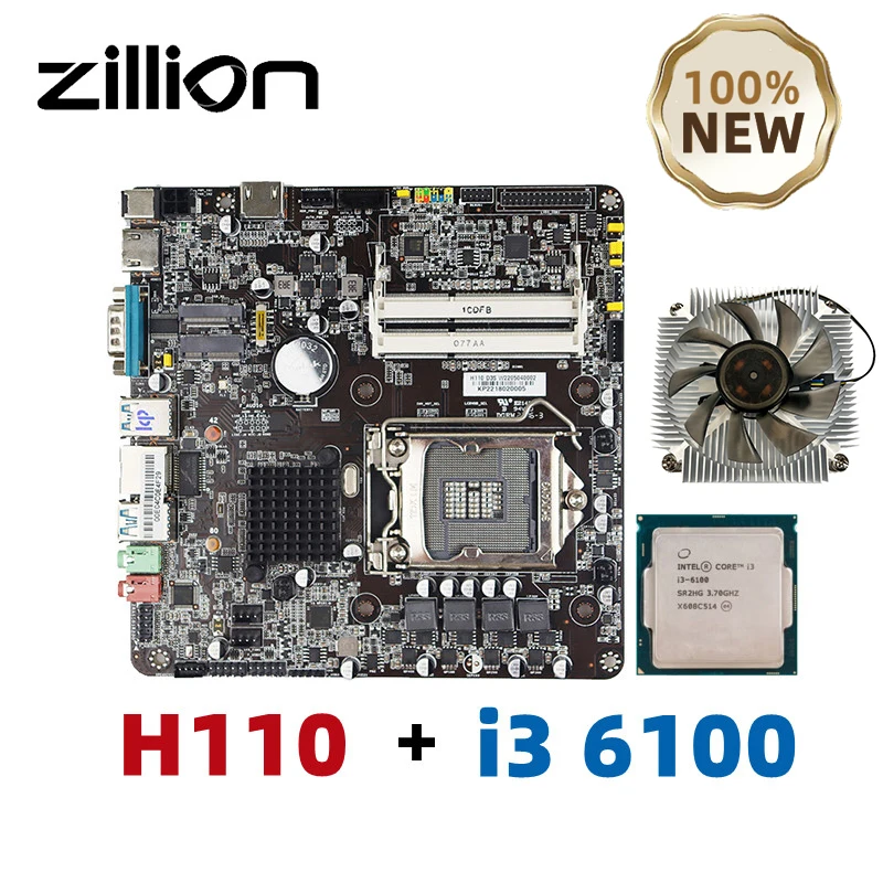ZillionH110MiniITXMotherboardgamingkitwithinteli36100LGA