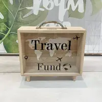 Money Saving Box Coin Saver Wooden Money Bank With Clear Window Reusable Cash Savings Case For Couples Friends Partners Children 1