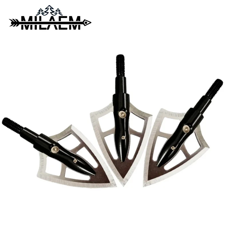 

6/12pcs Archery Arrowhead 100 Grain Aluminum Anodized Arrow Head Broadhead for CompoundBow Recurve Bow Hunting Accessories