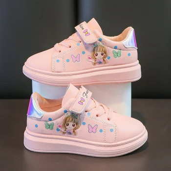 zapatillas Scarpe per bambini Scarpe casual per bambini Primavera 2023 Nuove scarpe da ginnastica per bambini Scarpe Tomaia in pelle per ragazza Scarpe per bambini piccole scarpe bianche Scarpe da tavolo