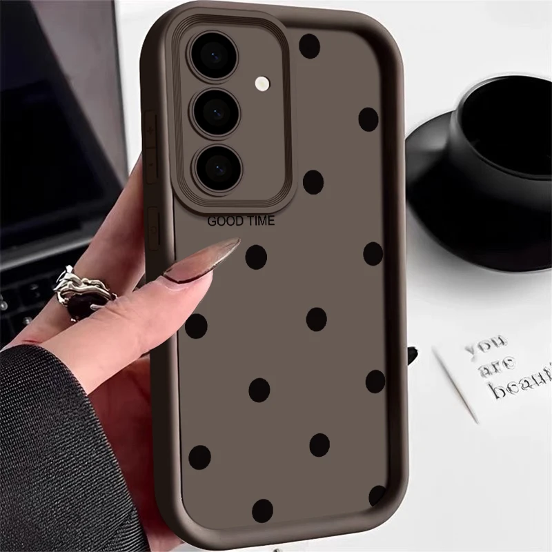 Chic Black Polka Dot Silicone Phone Case