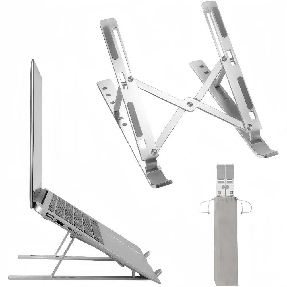 접이식 알루미늄 노트북 스탠드 MacBook Air/Pro PC 컴퓨터 용 휴대용 노트북 홀더 조정 가능한 인체 공학적 브래킷 액세서리