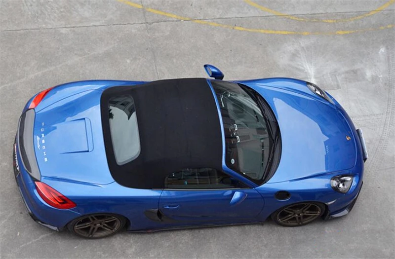 For Porsche Boxster 981 2013-2016 Real Carbon Fiber Front Lip Rear Diffuser Body Side Skirt Kit Vent Cover Trunk Spoiler Refits - - Racext 61