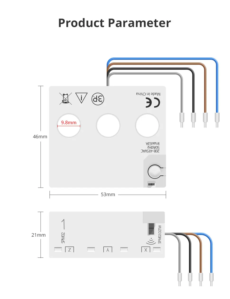 3 Phase 4 Wire 63A Energy Meter Tuya Zigbee WiFi Smart Power Consumption Monitor