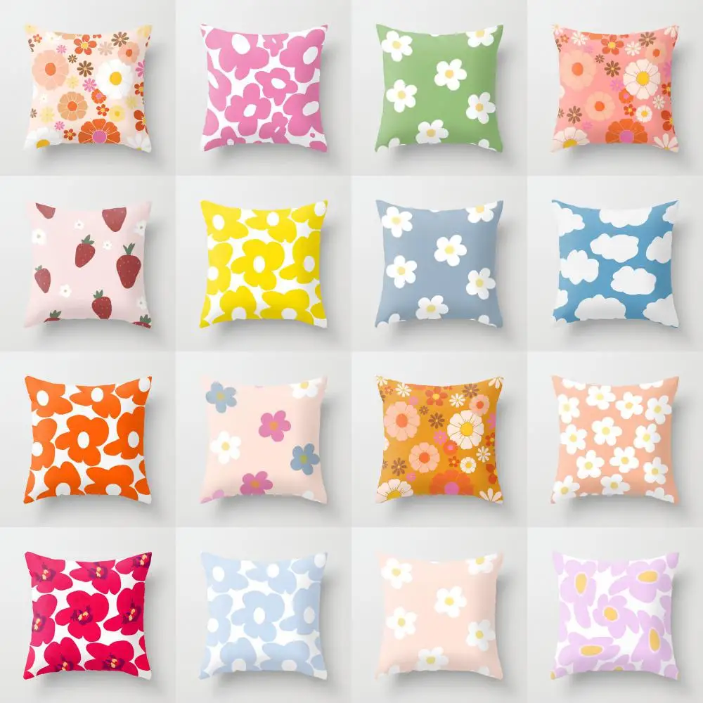 

Modern waist pillow case flower pillow cover plant throw pillows for living room sofa cushion cover pillowcase office nap pillow