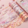9 pcs/set Sweet Memories Gilding Washi Tape Set Scrapbooking Diy Journal Stationery Deco Art Supplies Masking Tapes Gift 1