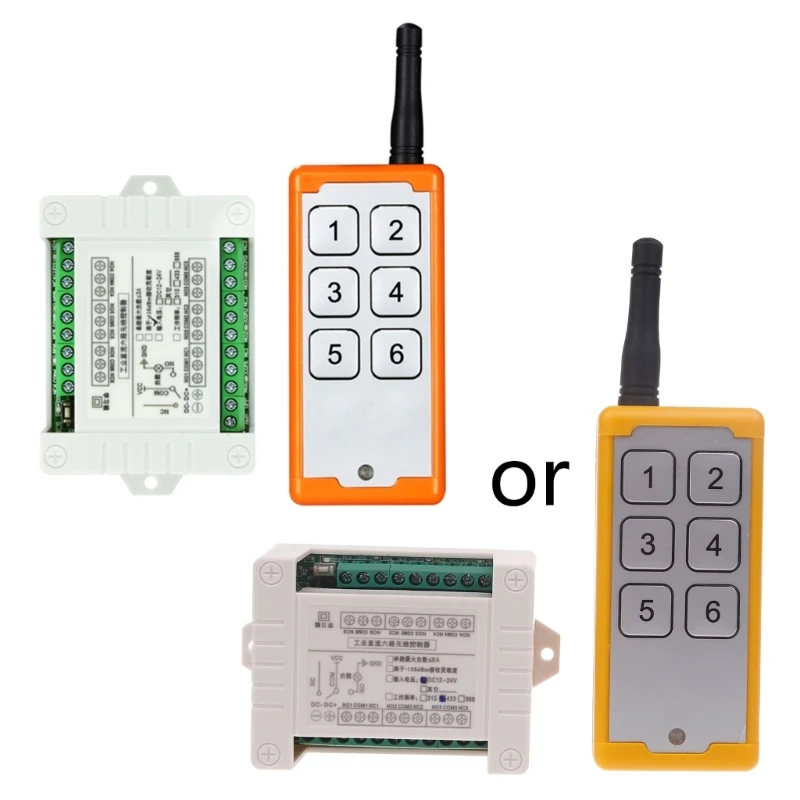 1000m DC 12/24V Relay Remote Switch Wireless RF Remote Control Switch 6  Channel Relay Module 433/315Mhz Transmitter Receiver Kit - AliExpress