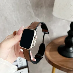 Premium Leather Magnetic Strap for 38 40 41mm(S10 42MM) (Dark Brown)