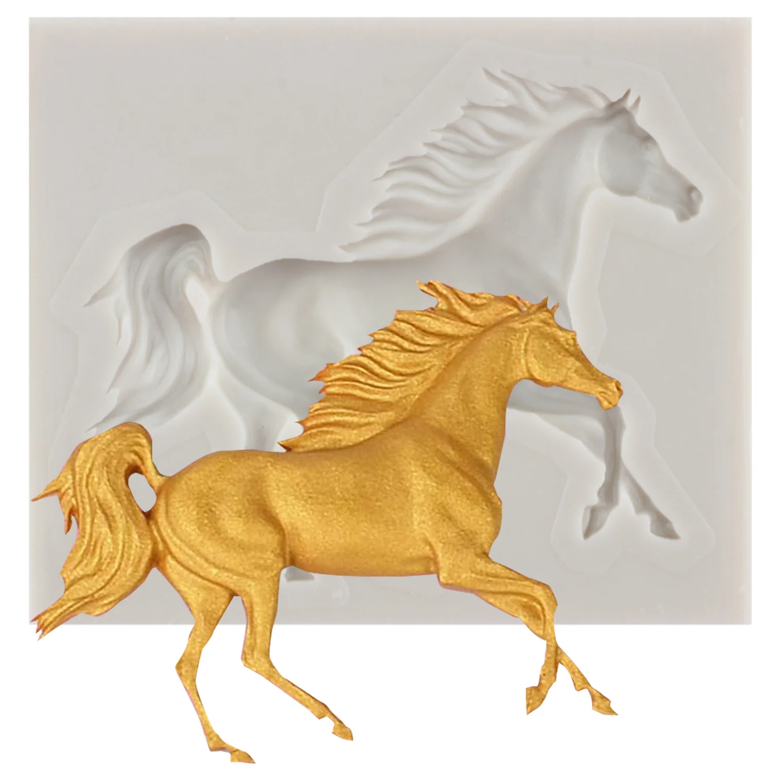 

3D Horse Chocolate Fondant Molds Sugarcraft Cake Decorating Tools Cupcake Topper Silicone Mold Candy Mould Cake Border Moulds