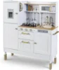 Play Kitchen for Kids, Pretend Preschool Kitchen Sets, Wooden Cooking Playset w/Realistic Light & Sound, Telephone, Stove,Fridge 1