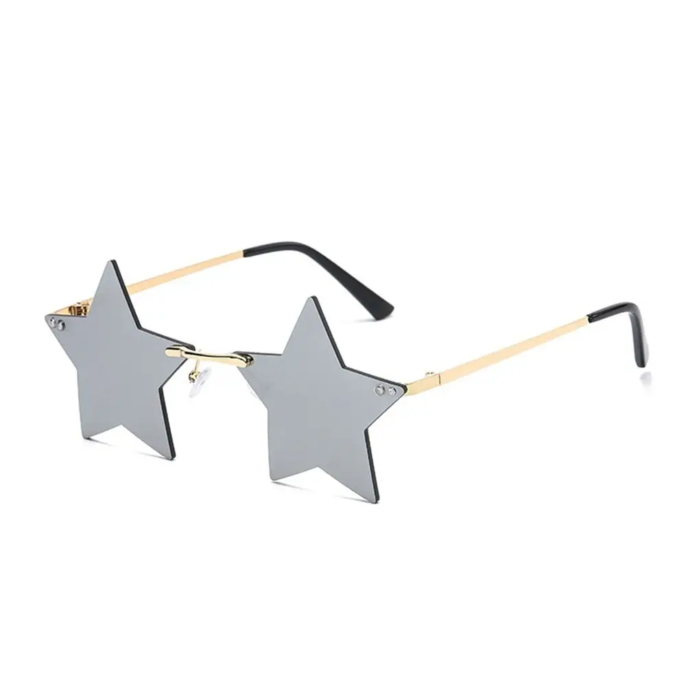 Pentagram Gradient Rimless Sunglasses - Trendy UV400 Star-Shaped Eyewear