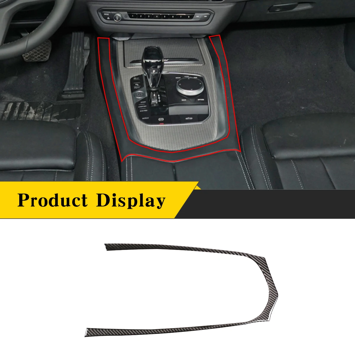 

For BMW Z4 G29 2017-2020 Soft Carbon Fiber Car Central Control Gear Shift Outer Frame Panel sticker Car Interior Accessories