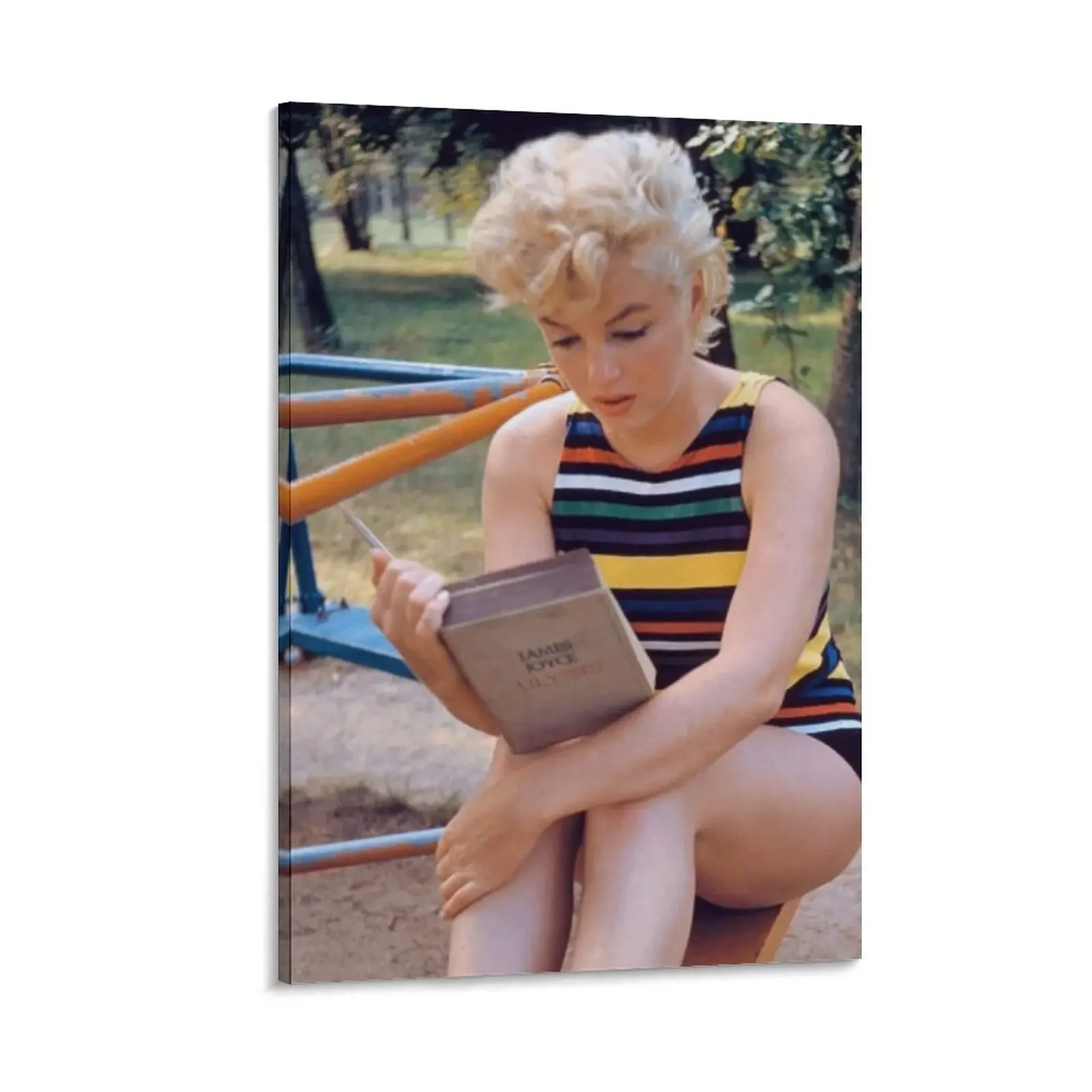 

Marilyn Reading a Book Canvas Painting canvas wall art wallpapers home decor