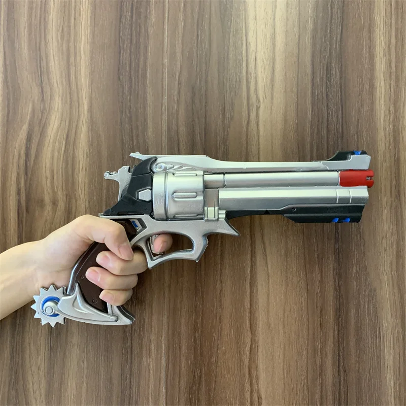 Game OW Cole Cassidy Revolvers Weapon Gun 1:1 Cosplay Safety PU Gift Outdoor Toy Rubber Soldier 76 D. va Tracer No Shooting