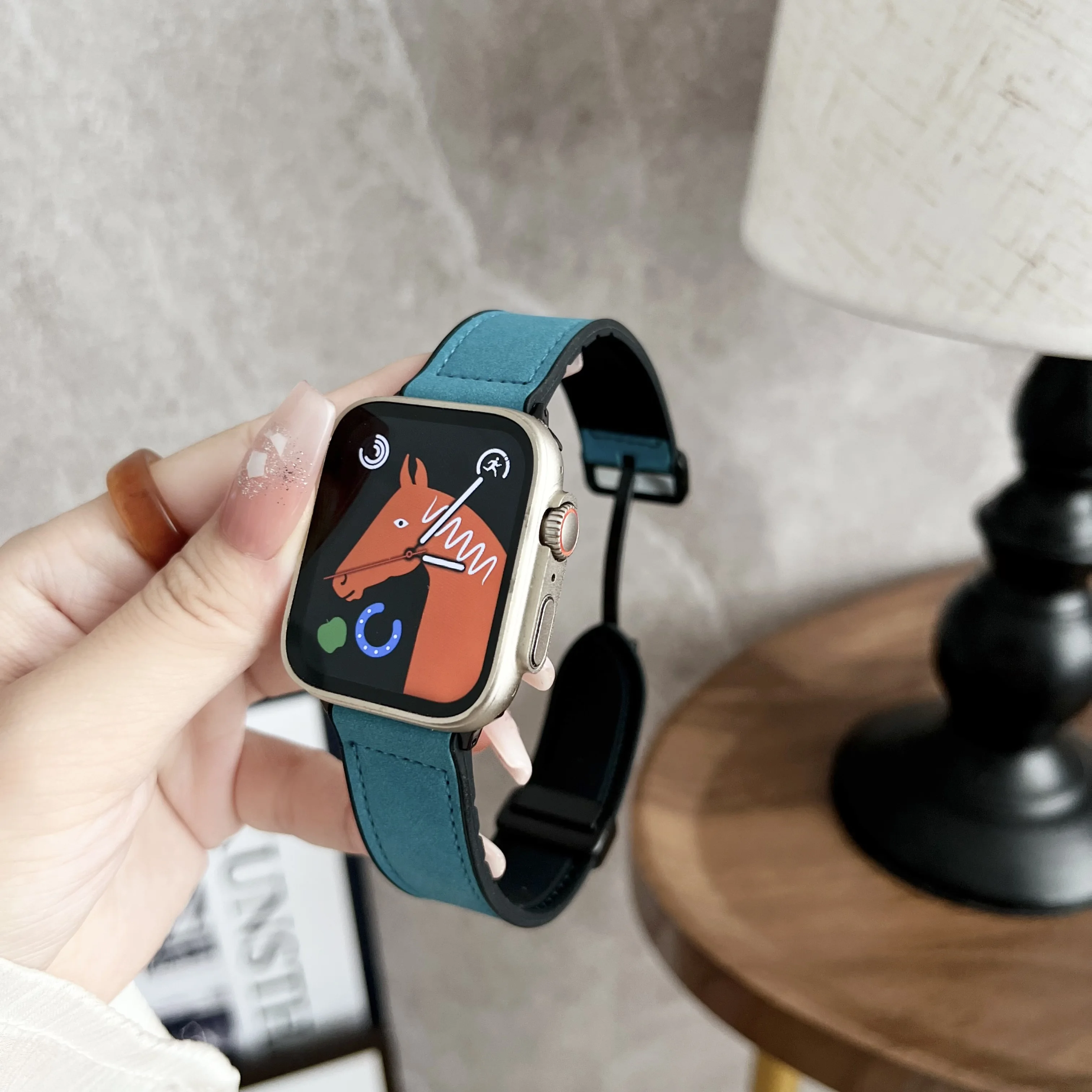 Premium Magnetic Buckle Silicone-Leather Watch Strap Bracelet
