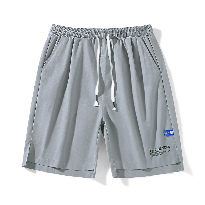 Men's Korean Fashion Letter Print Loose Straight Short Pants Summer Casual Breathable Sports Basketball Beach Shorts Ropa Hombre