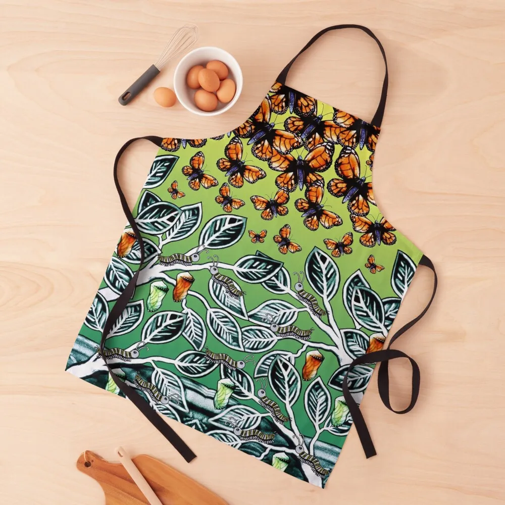 

Monarch Metamorphosis Sand Art Apron Men gift New year's Custom Kitchens Men Apron