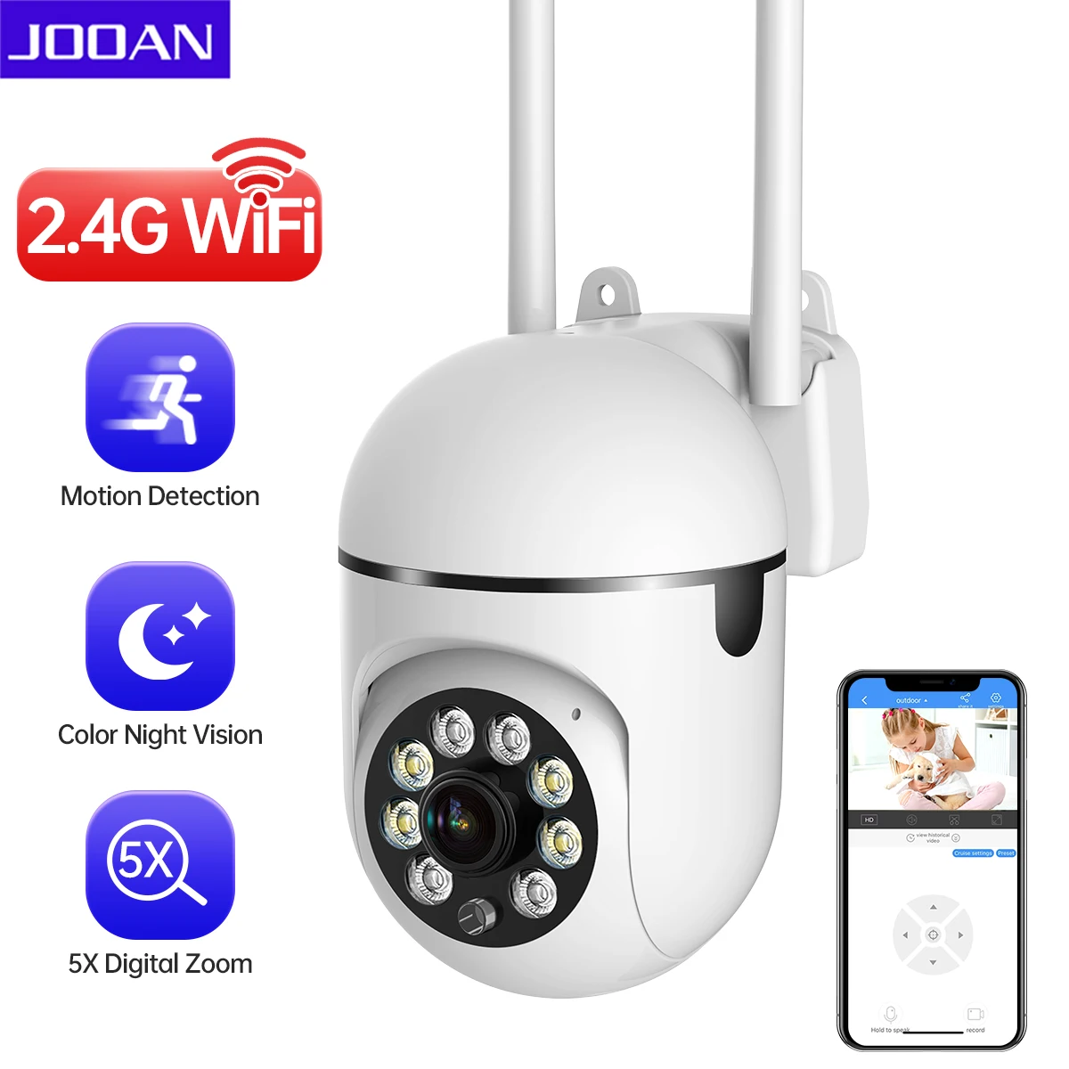 3MP PTZ IP Camera Color Night Auto Tracking CCTV IP WiFi Camera Security Camera Home Surveillance Camera Baby Monitor