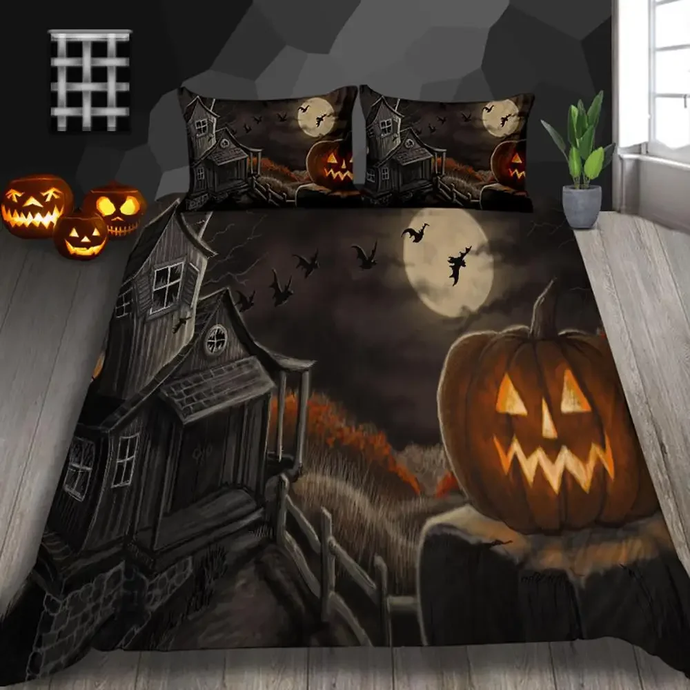 Halloween Duvet Cover Set Thumbedding Halloween Decor Mysterious Forest Bedding Set Double Queen King Size Quilt Cover