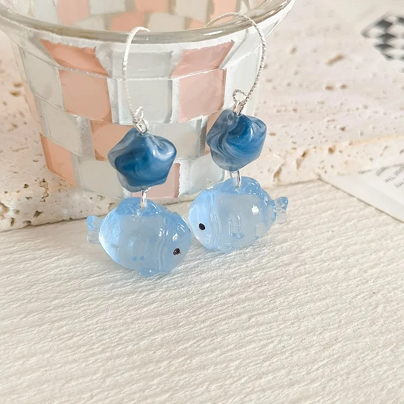 Transparent Goldfish Pendant Earrings Image 25