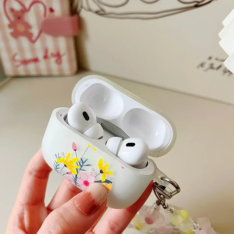 Custodia Fluorescente Fiore Colorato Per Airpods Pro2 3 Custodia Per Auricolari Per Air Pods Pro / Airpods Custodia 3 Custodia In Silicone Tpu Airpods