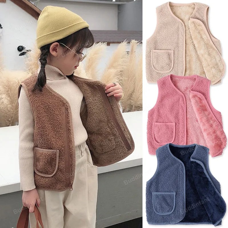 

Baby Girl Boys Waistcoat Fleece Soft Warm Vest Autumn Winter Sleeveless Jacket for Children Boy Outerwear Toddler Coat Clothes