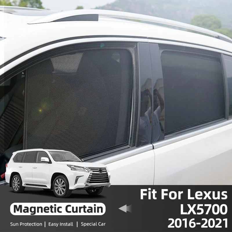 

For Lexus LX 570 LX570 2016-2022 Side Window Sun Shade Visor Magnetic Car Sunshade Front Rear Windshield Frame Curtains Shield