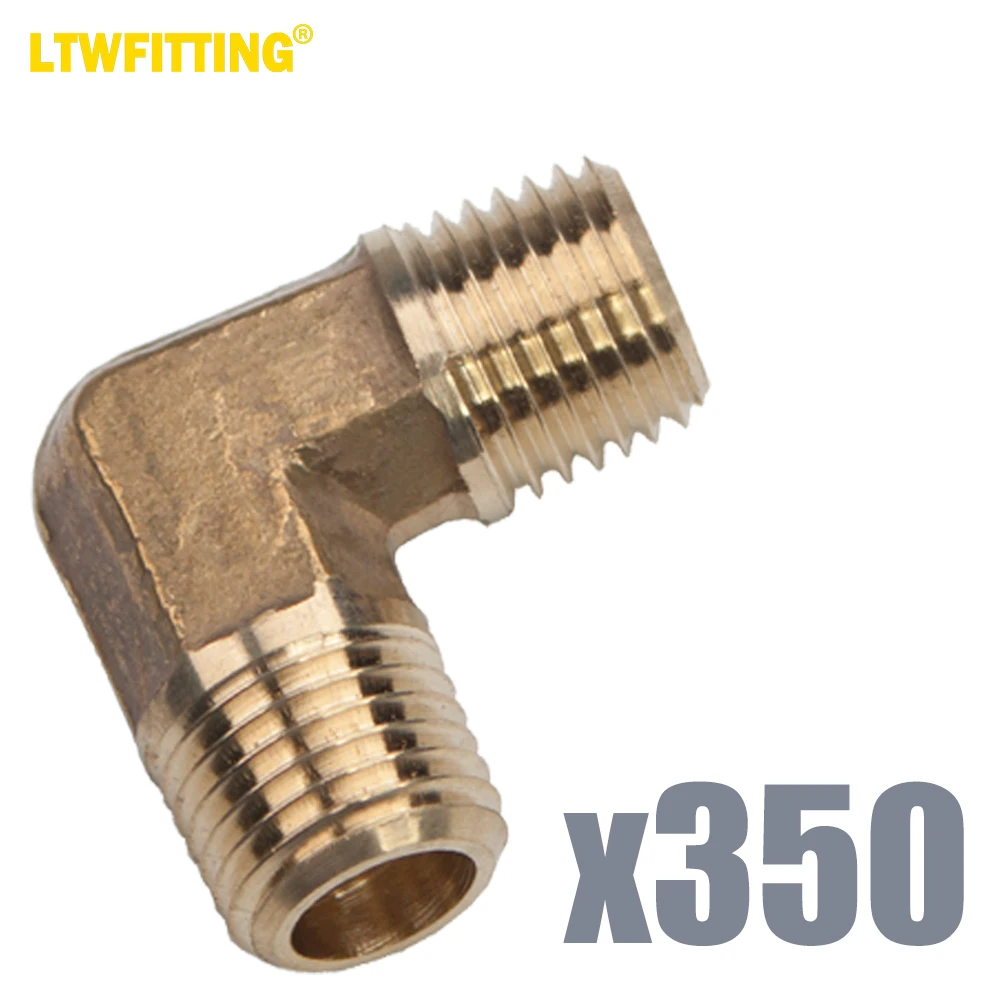 

Латунный фитинг для труб LTWFITTING LF 90 градусов 1/4 дюйма, наружный коленчатый патрубок NPT, для воздуха, топлива, воды (комплект из 350 шт.)